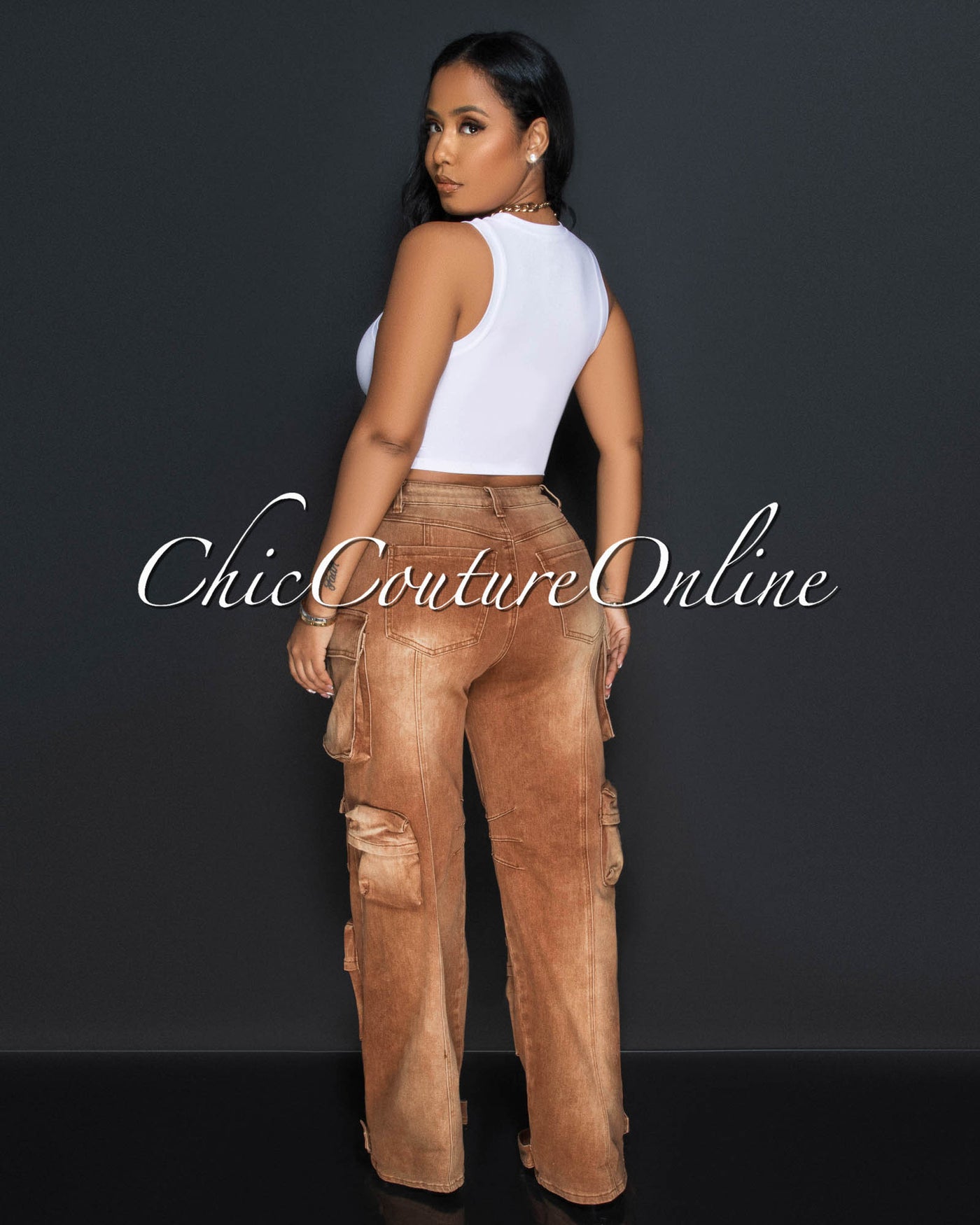 *Allana Brown Wide Cargo Jeans