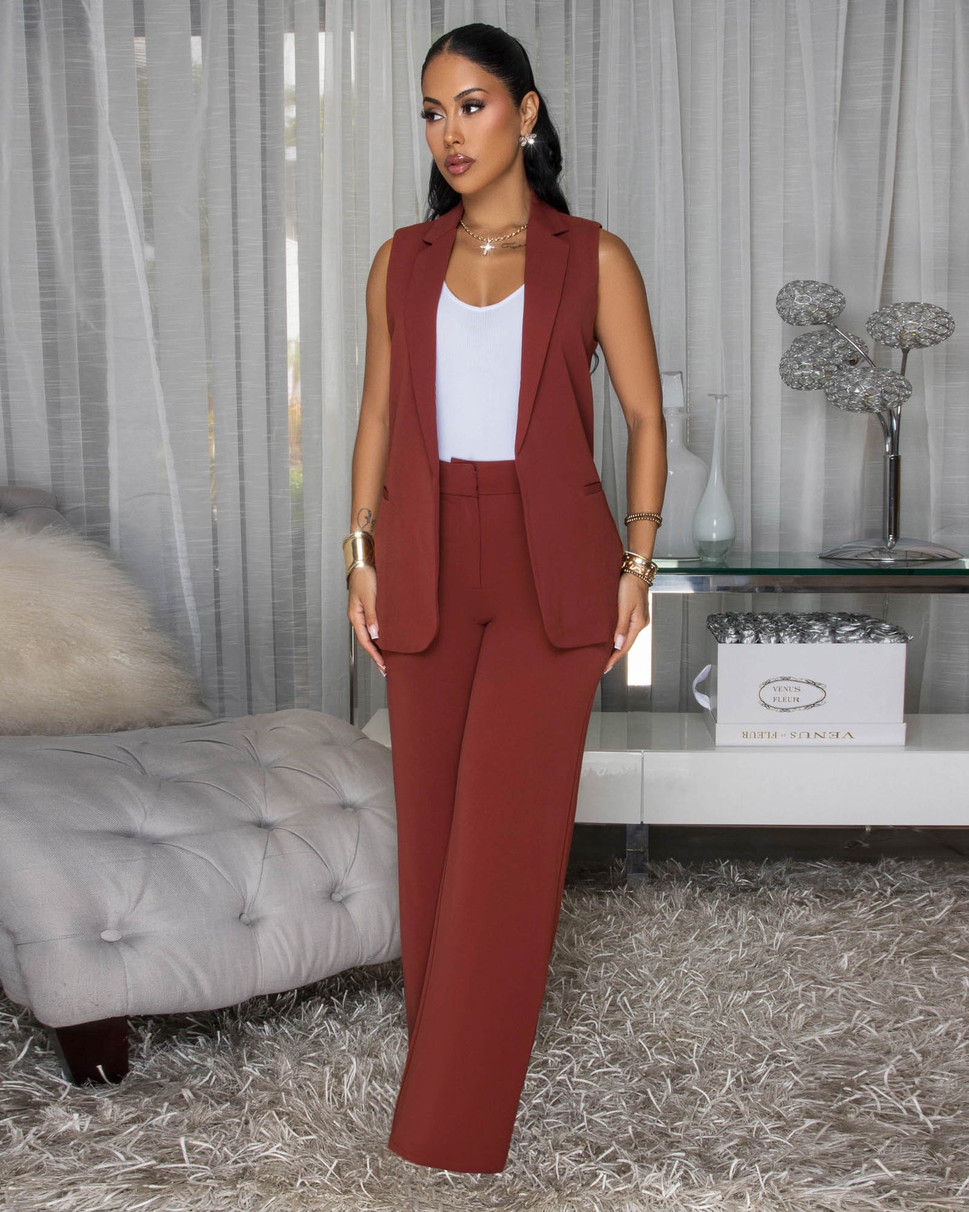 Armani Brown Vest & Pants Set