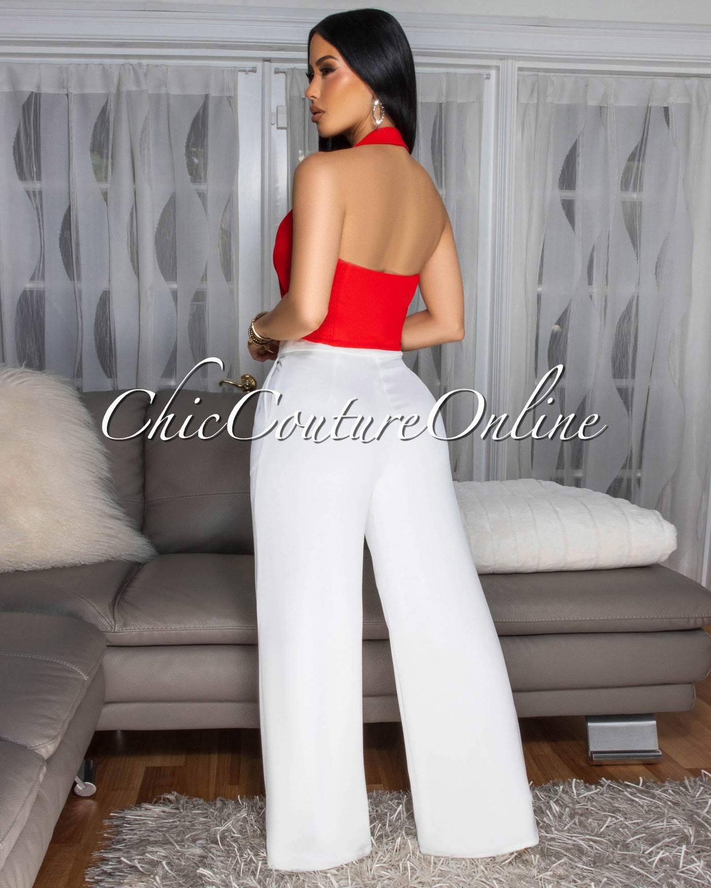 Ebene Off-White Wide Leg Pants