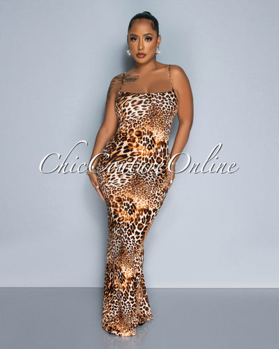Maya Leopard Print Maxi Dress