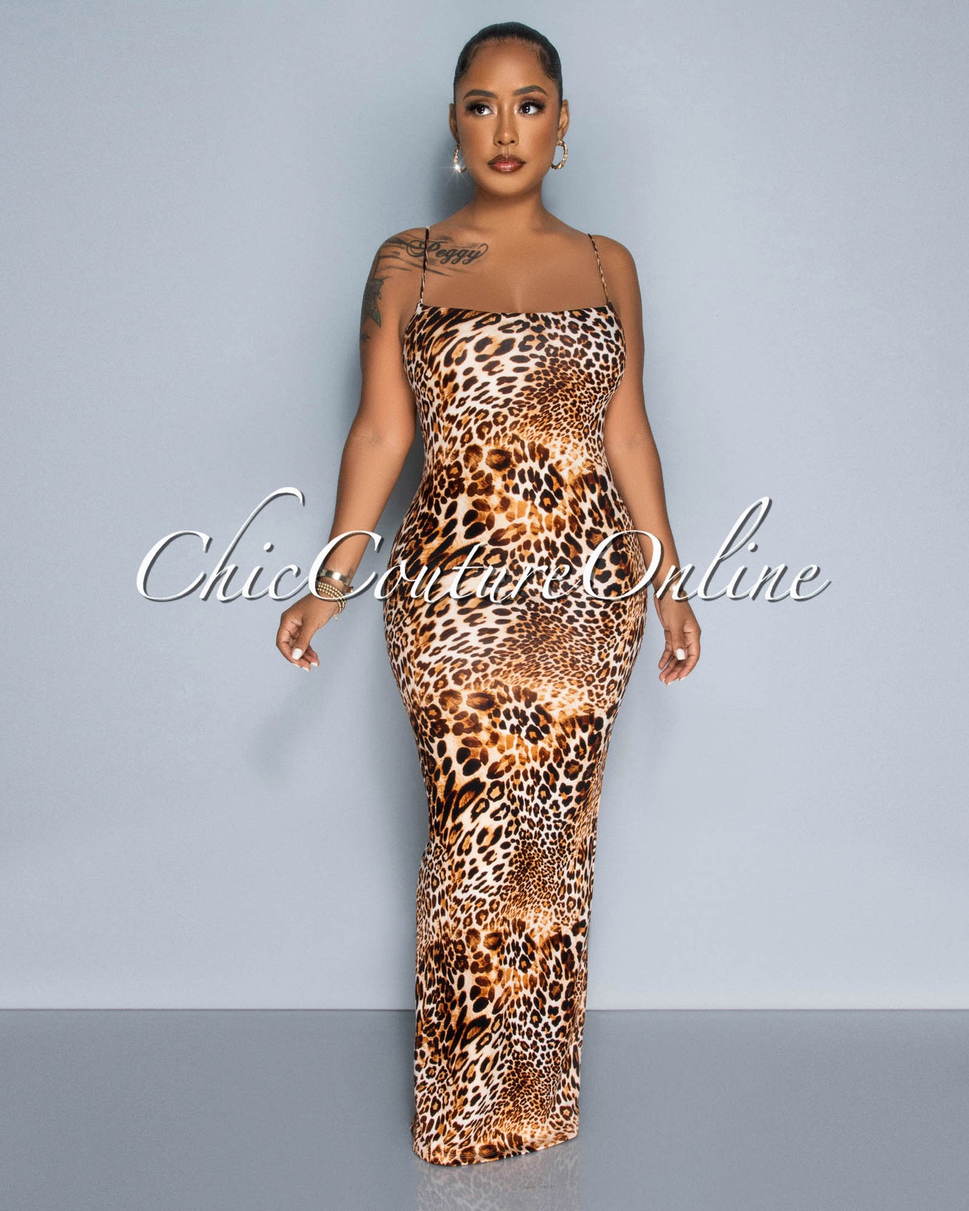 Maya Leopard Print Maxi Dress
