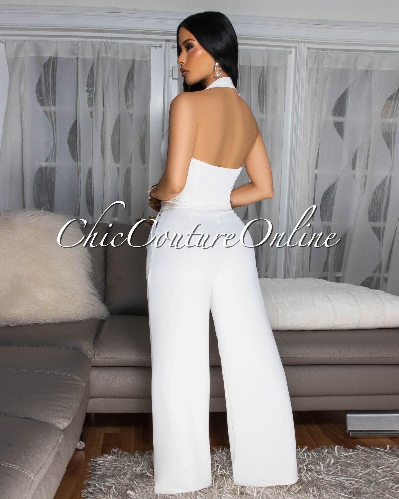 Ebene Off-White Wide Leg Pants