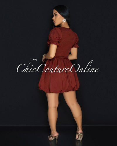 Yira Chocolate Short Bubble Dress