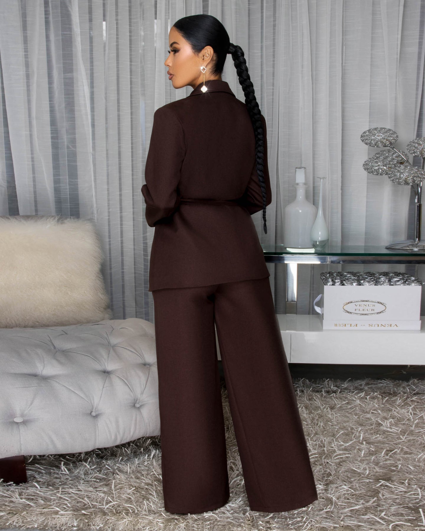 Mirisse Dark Brown Jacket & Pants Set