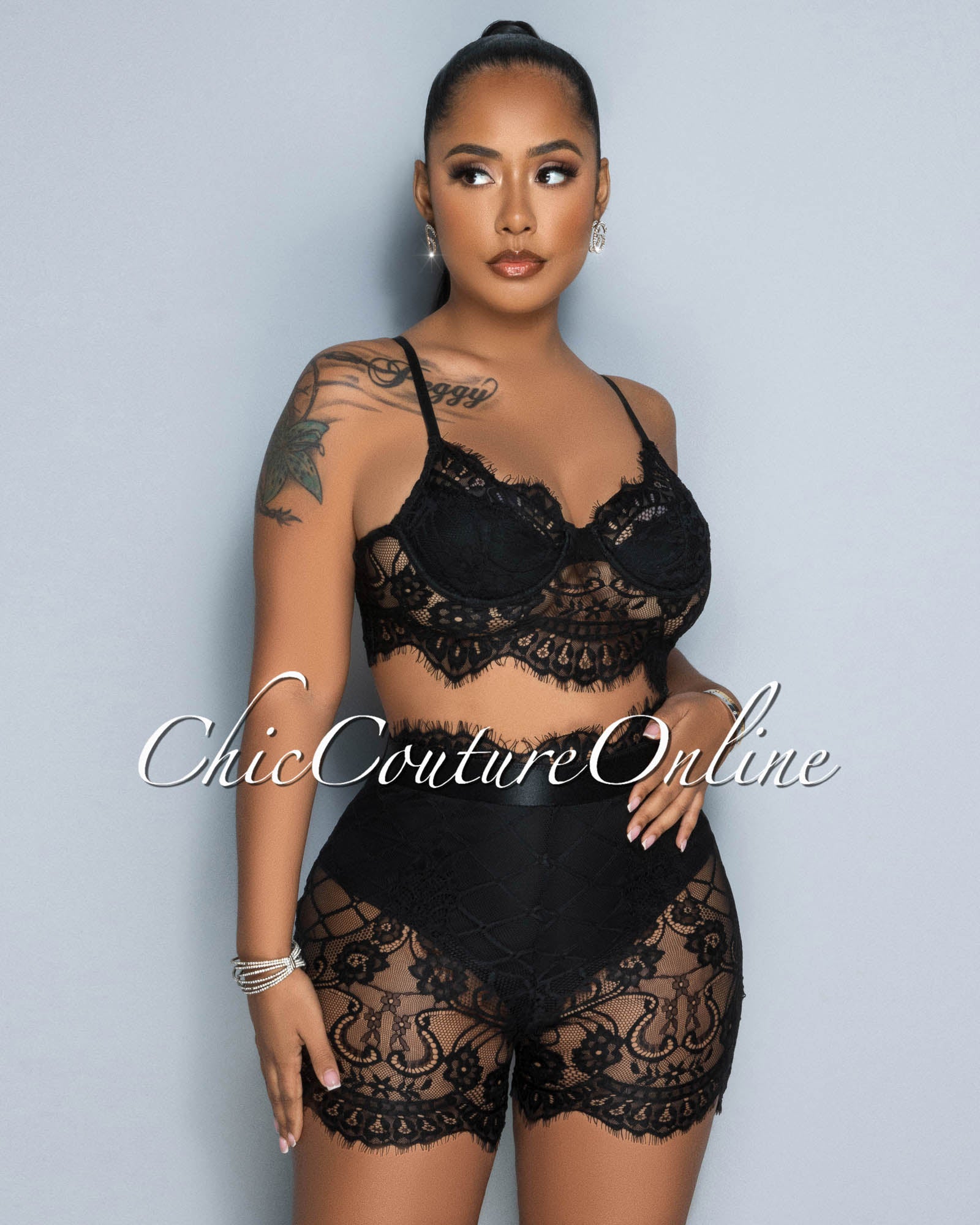 Essien Lace Bustier & Shorts Set