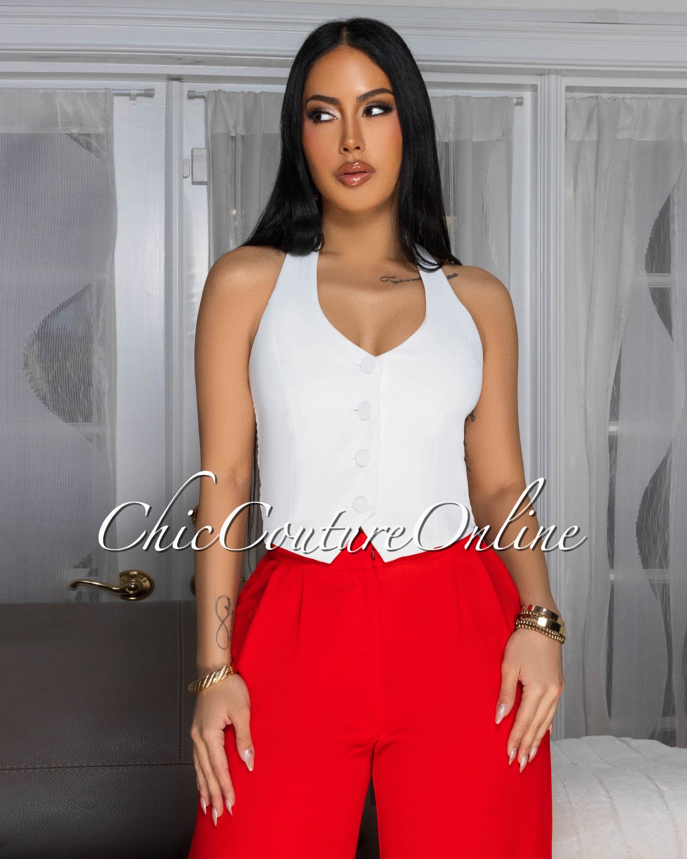 Saisha Off-WhiteHalter Vest