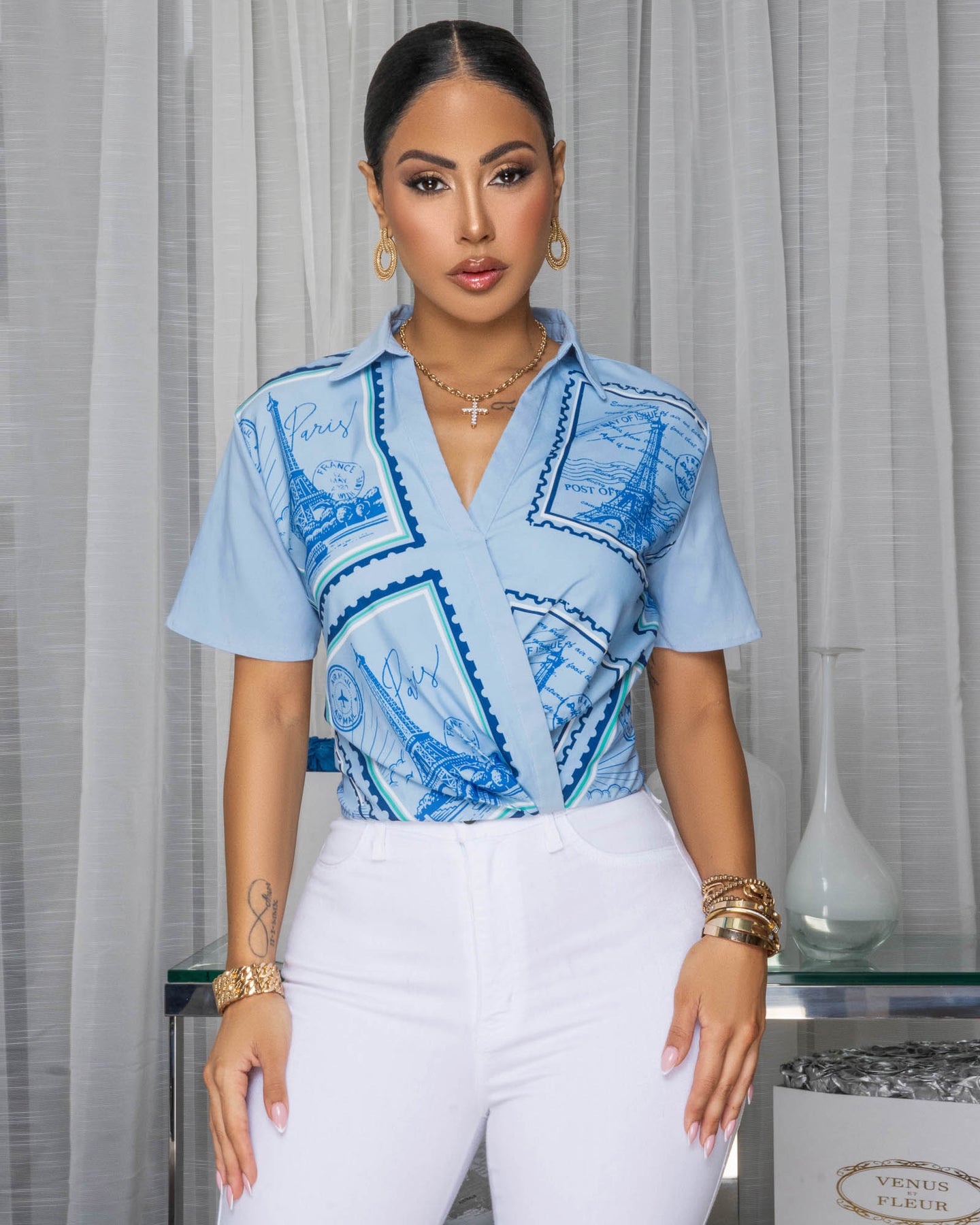 Baracoa Blue Multi-Color Shirt