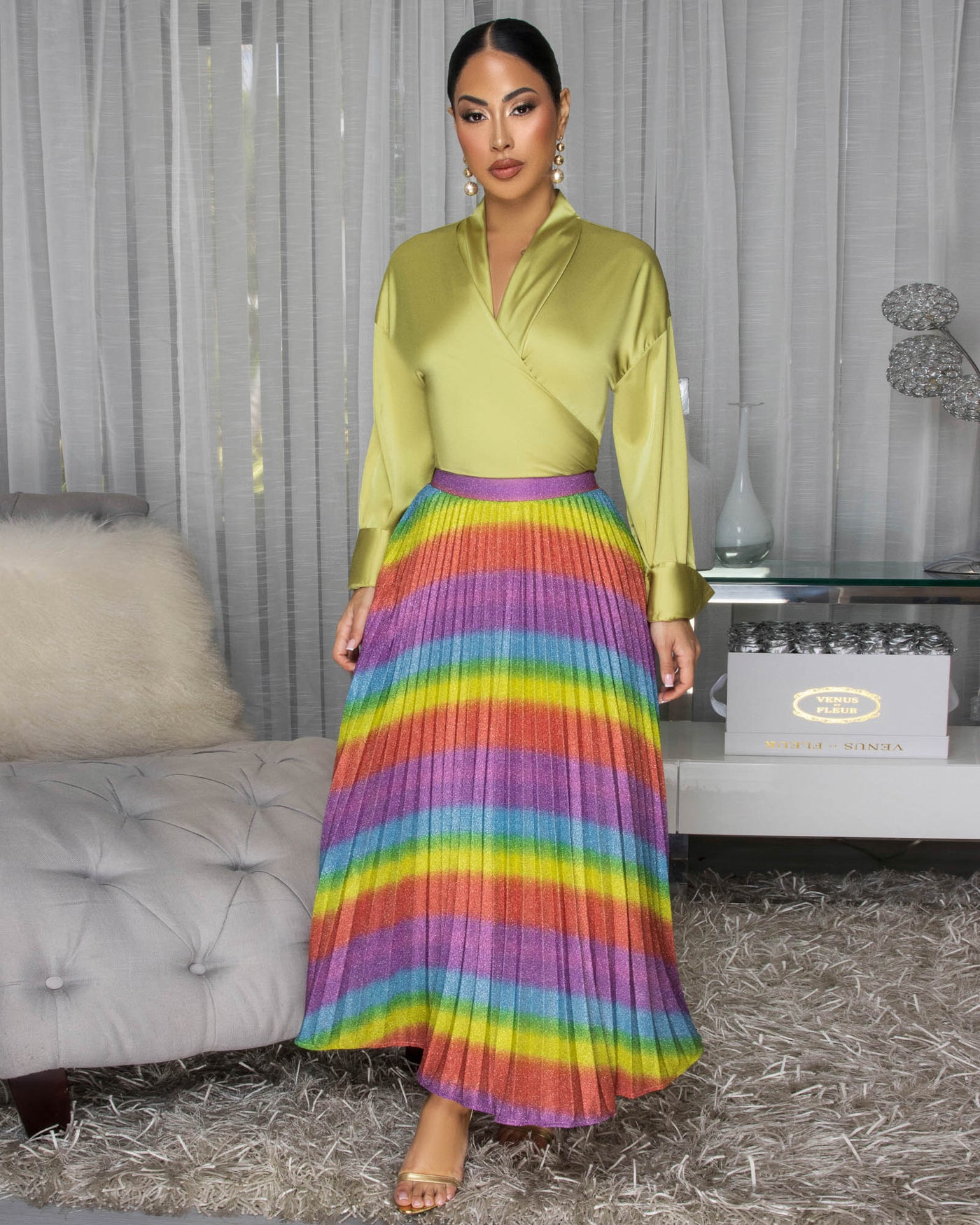 Effie Rainbow Maxi Skirt