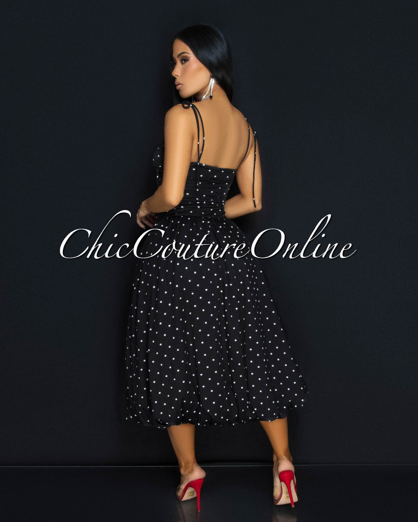 Prudence Black White Polka Dots Bubble Dress