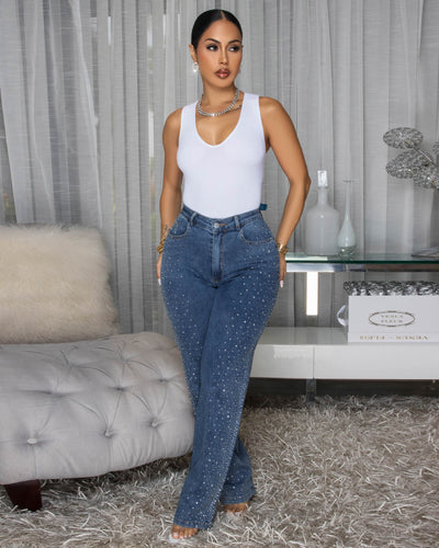 Madden Dark Blue Rhinestones Jeans