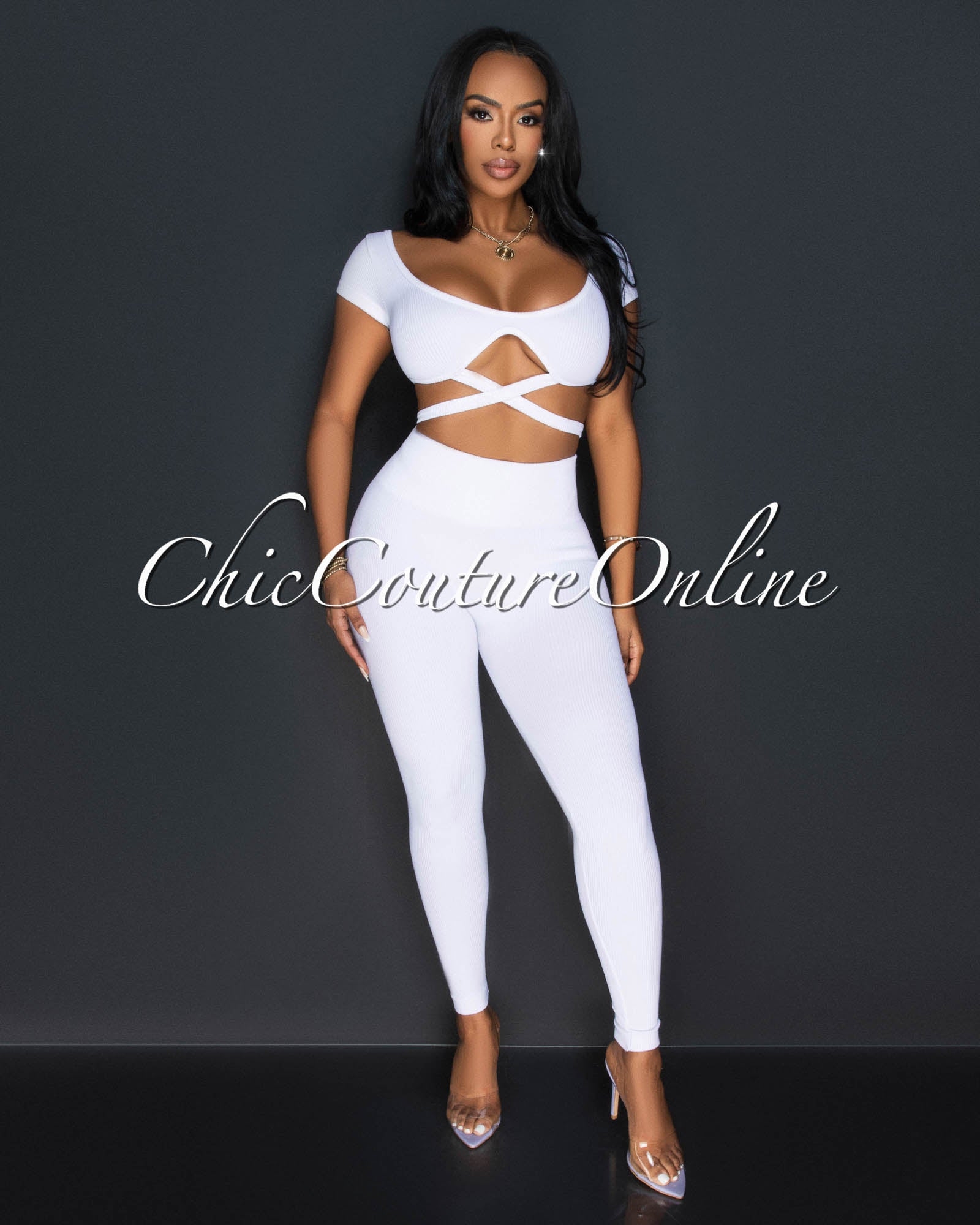 Wine Color Crop Matching Set Soft Legging main image 1