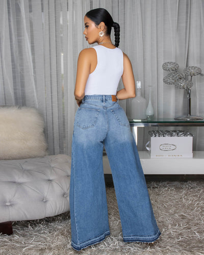 DolceLight Blue Denim Bell Bottoms Jeans