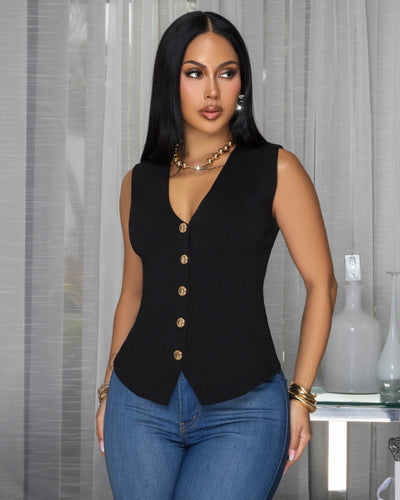 Robelle Black Knit Vest