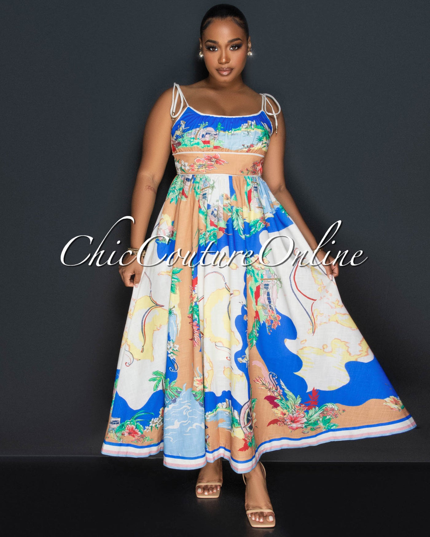 Mathew Multi-Color Print Maxi Dress