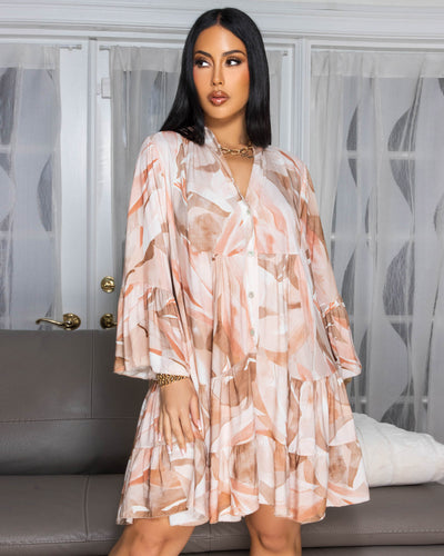 Lima Blush Multi-Color Print Shirt Dress