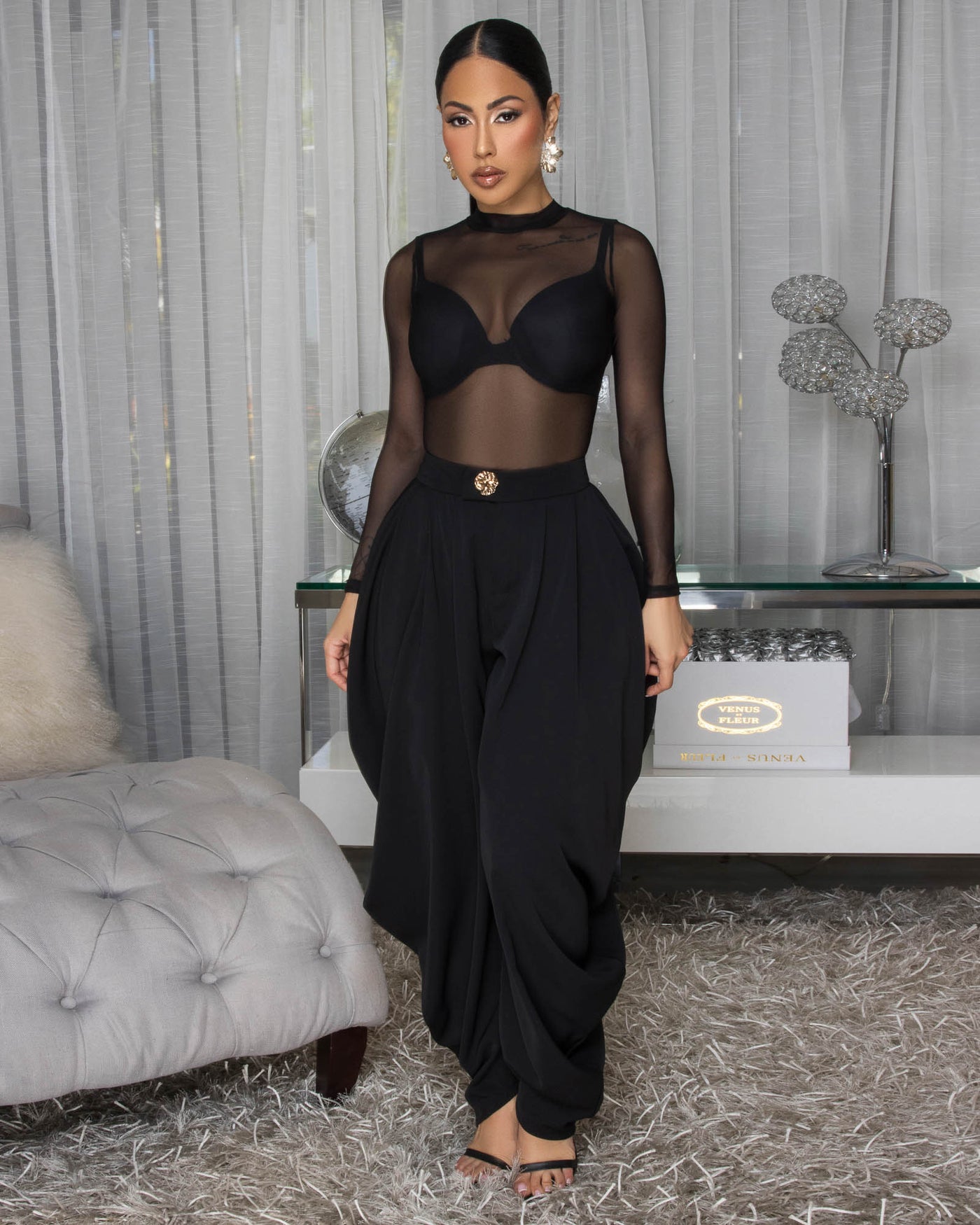 Cheyenne Black Ruffle LUXE Pants – Chic Couture Online