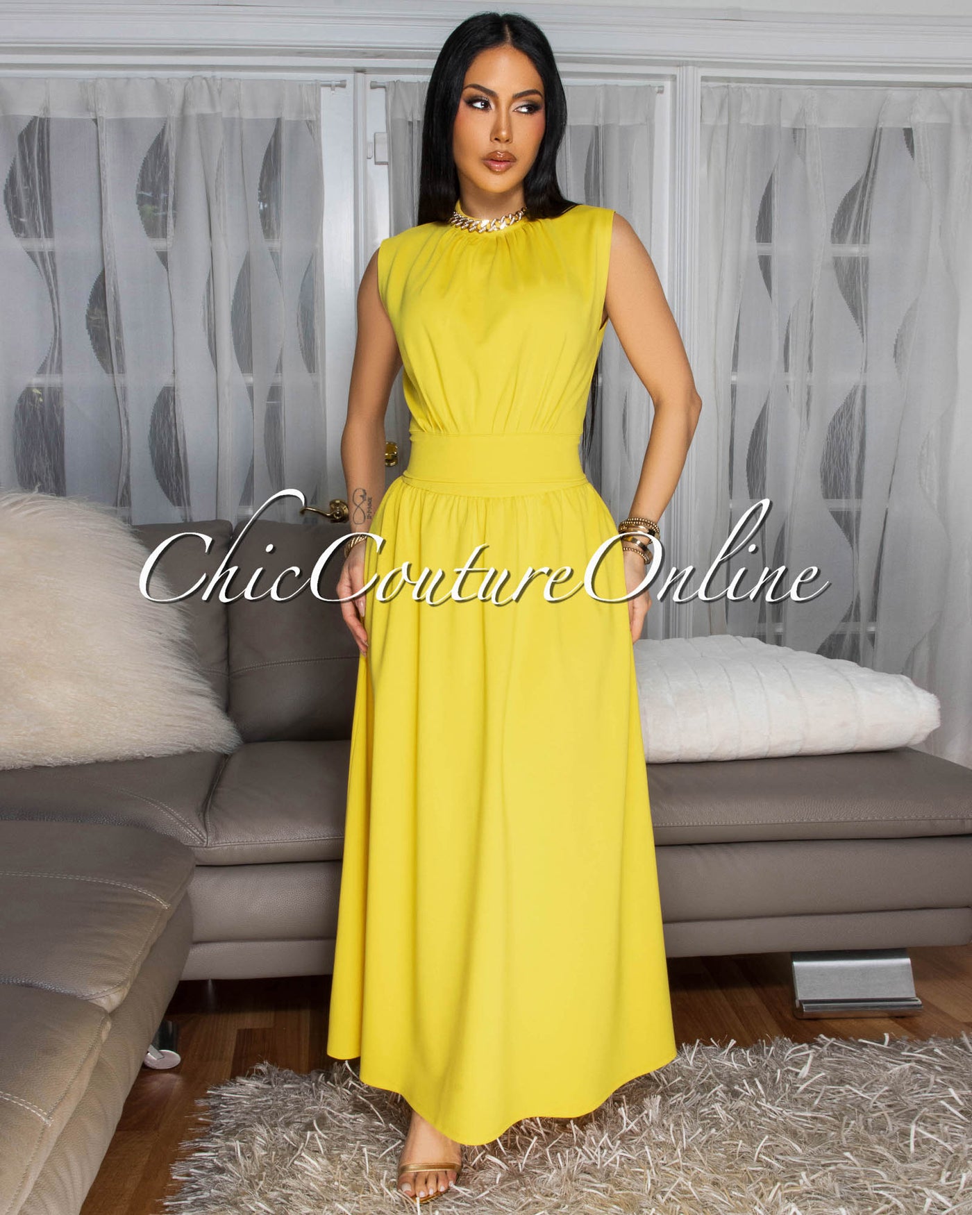 Phaedra Yellow LUXE Skirt Set