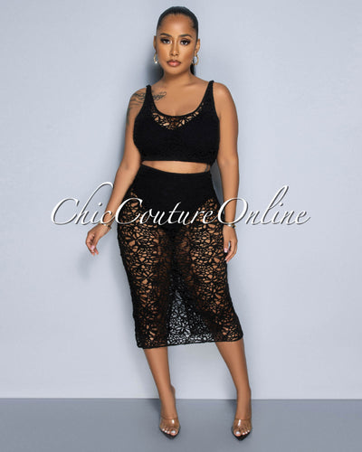 Justina Black Ribbed Bodysuit & Sweatpants Set – Chic Couture Online