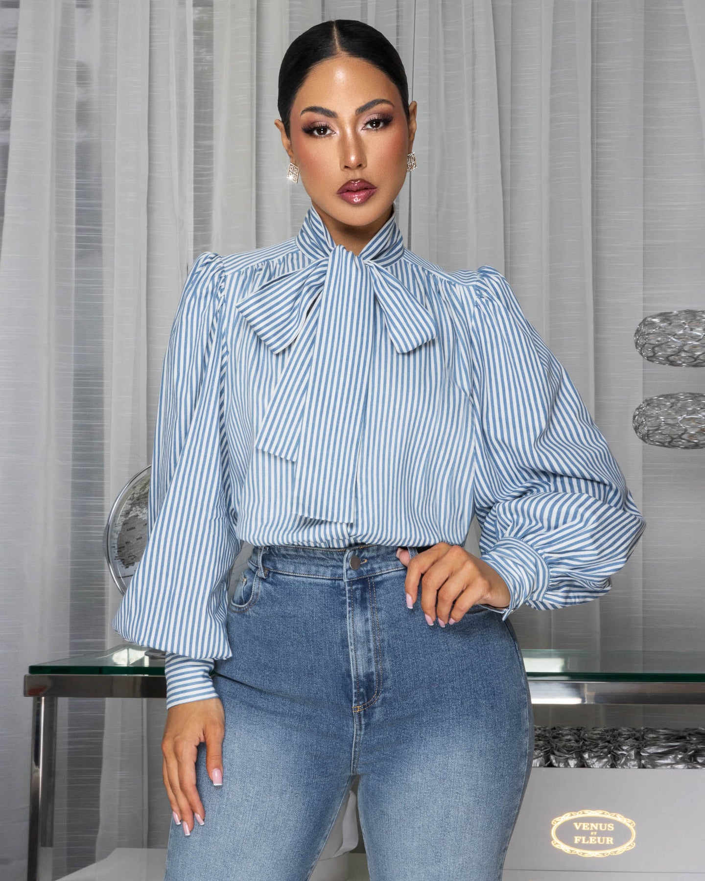 Darnelle Blue White Stripe Blouse (SHIPS 4/2)