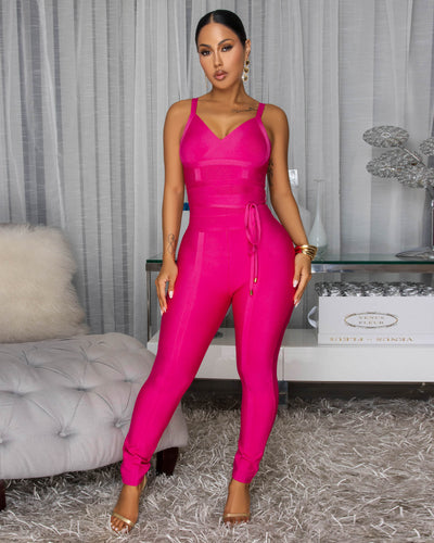 Suhana Fuchsia Bandage Jumpsuit