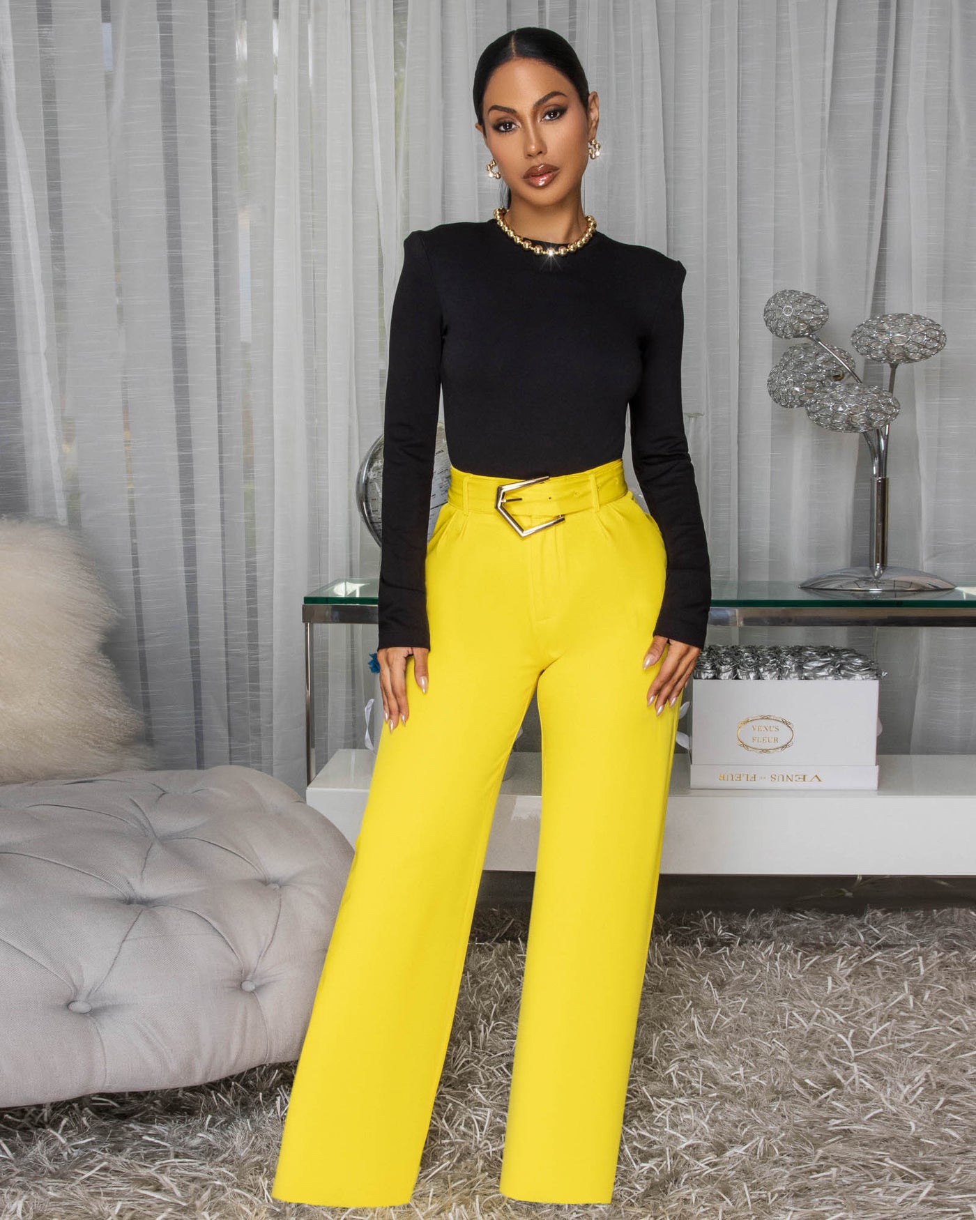 Lorelei Yellow Belted Pants
