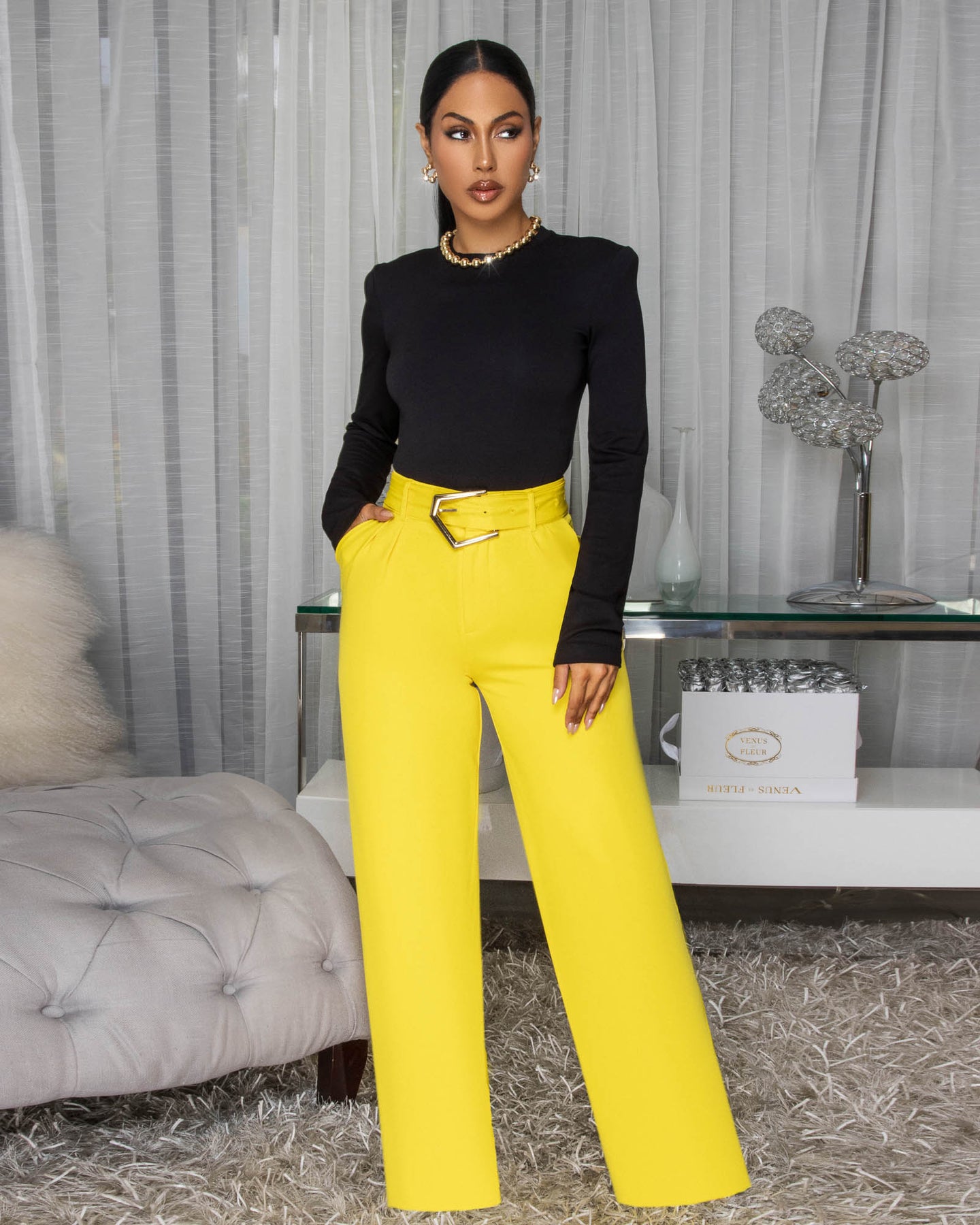Lorelei Yellow Belted Pants