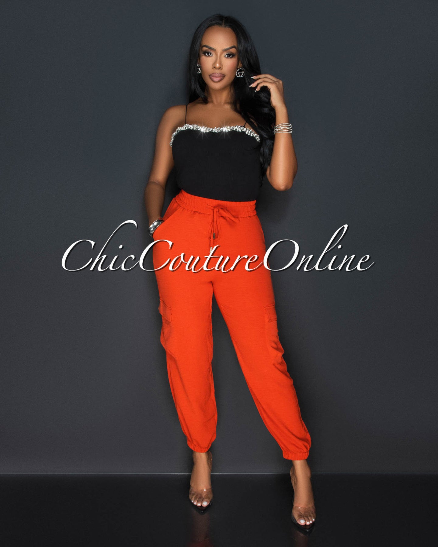 *Siyanda Brunt Orange Light Weight Cargo Joggers