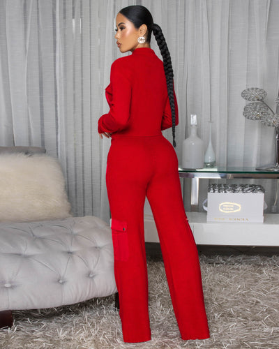 Burch Red ULTRA-LUXE Knit Pant Set