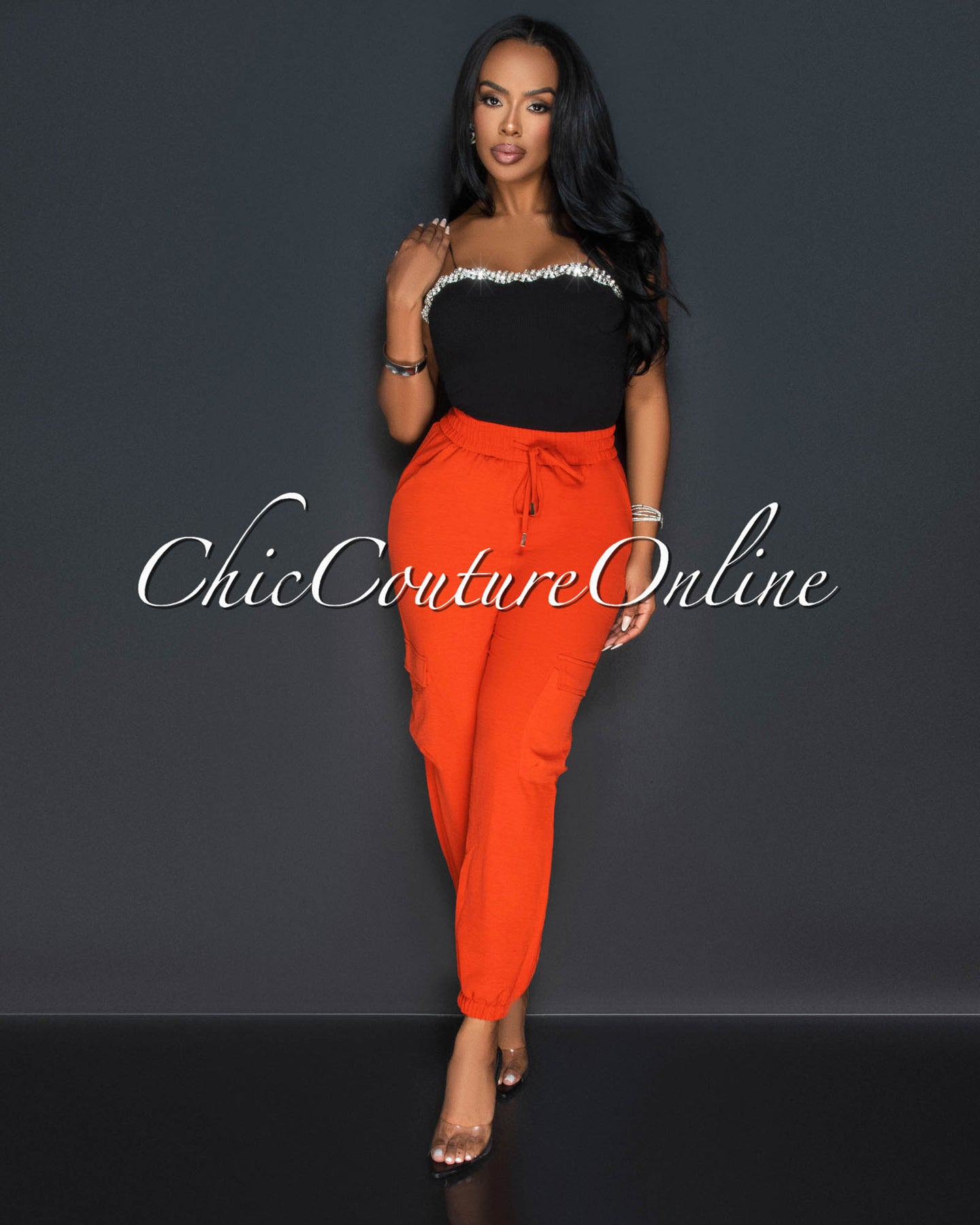 *Siyanda Brunt Orange Light Weight Cargo Joggers