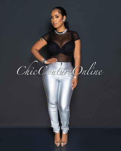 Silva Silver High Waist Skinny Jeans