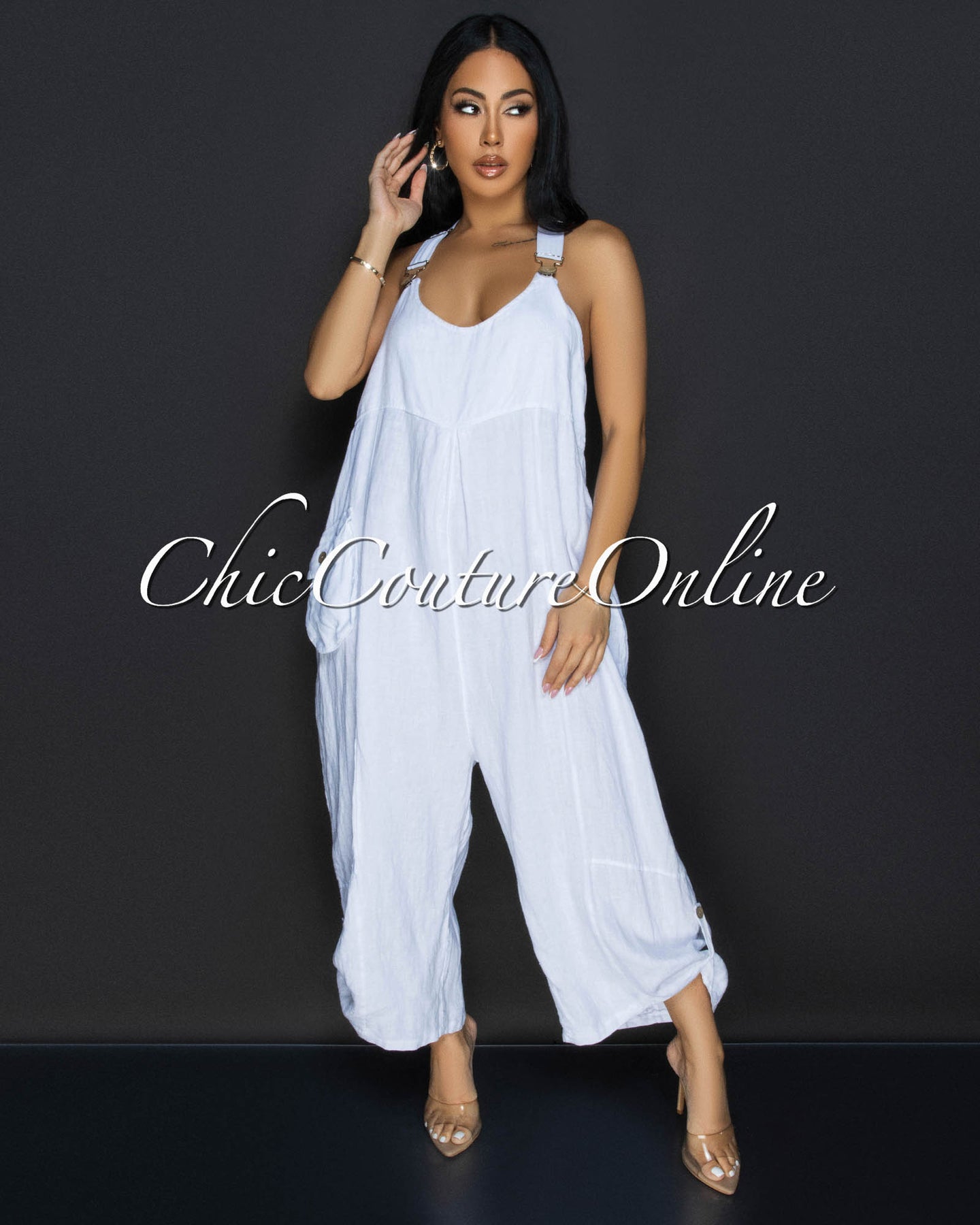 Panuma White Linen Jumpsuit