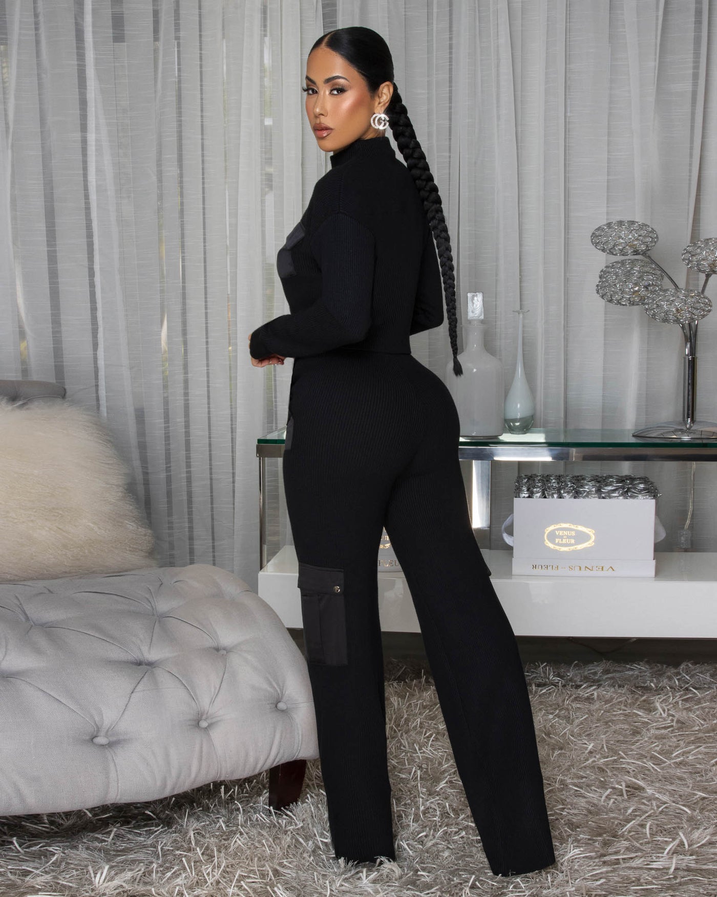 Burch Black ULTRA-LUXE Knit Pant Set