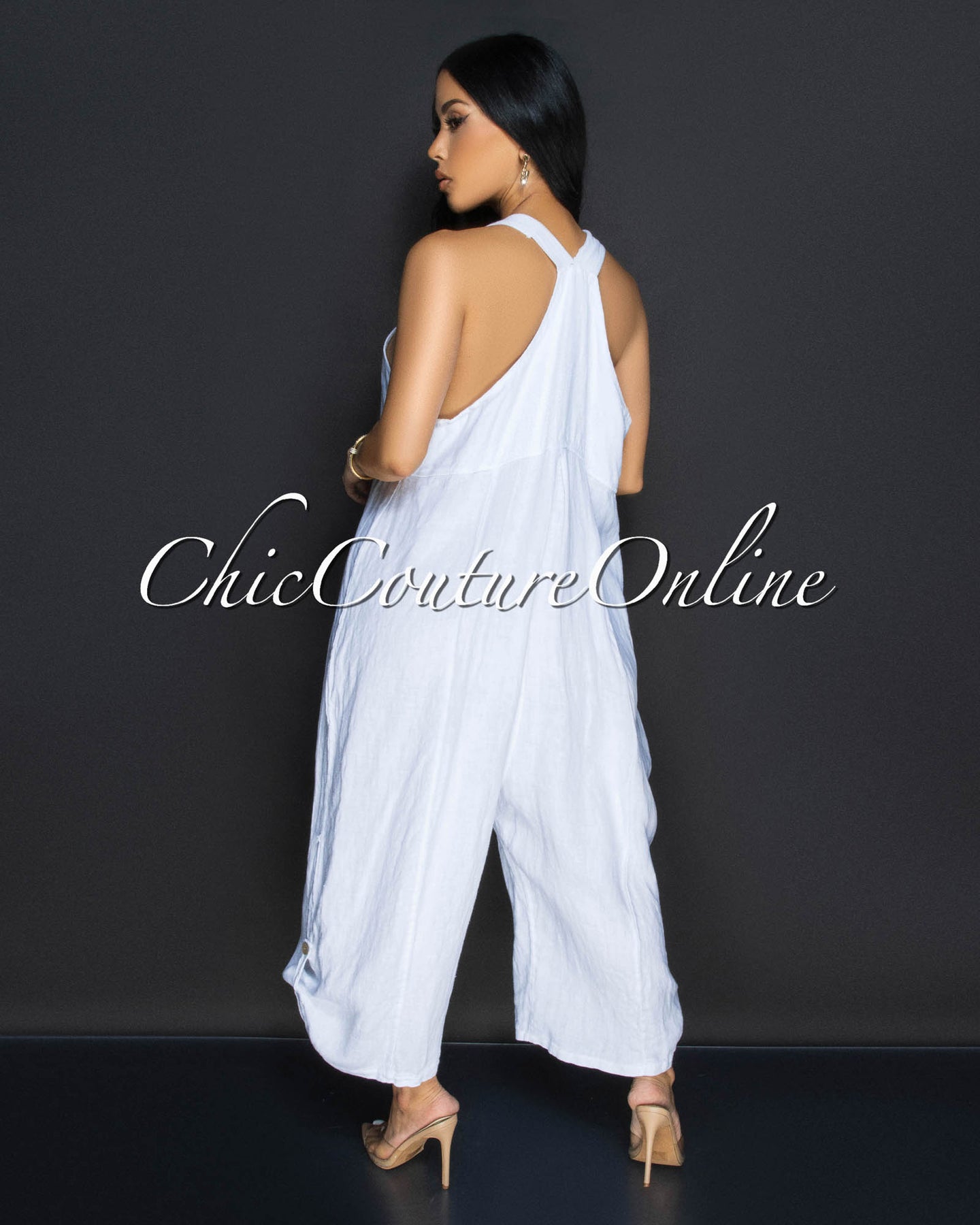 Panuma White Linen Jumpsuit