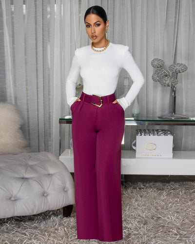 Elonia White Long Sleeves Bodysuit