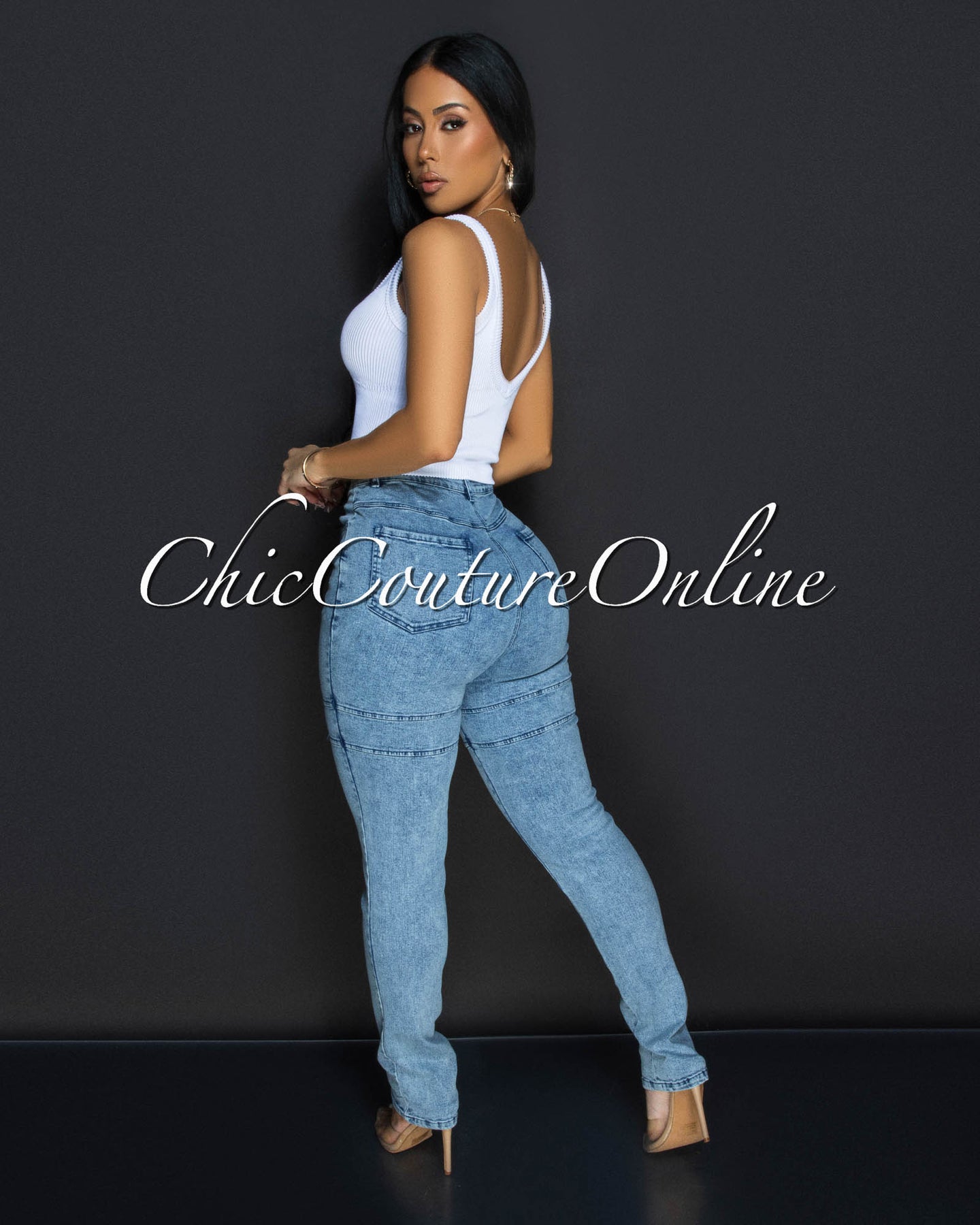 *Loreta Acid Wash Denim Washed Skinny Jeans