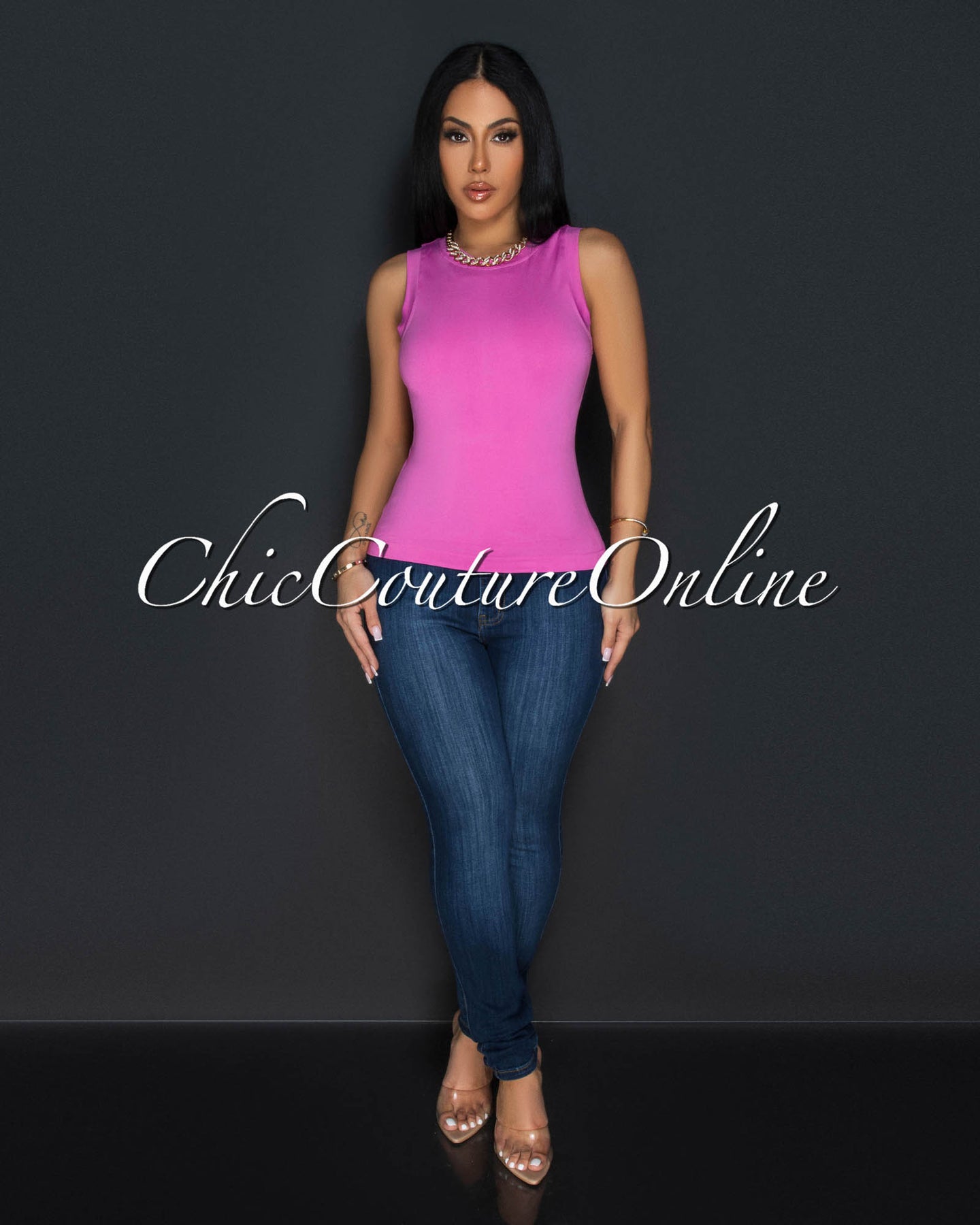 *Dalton Pink Racer Tank Top