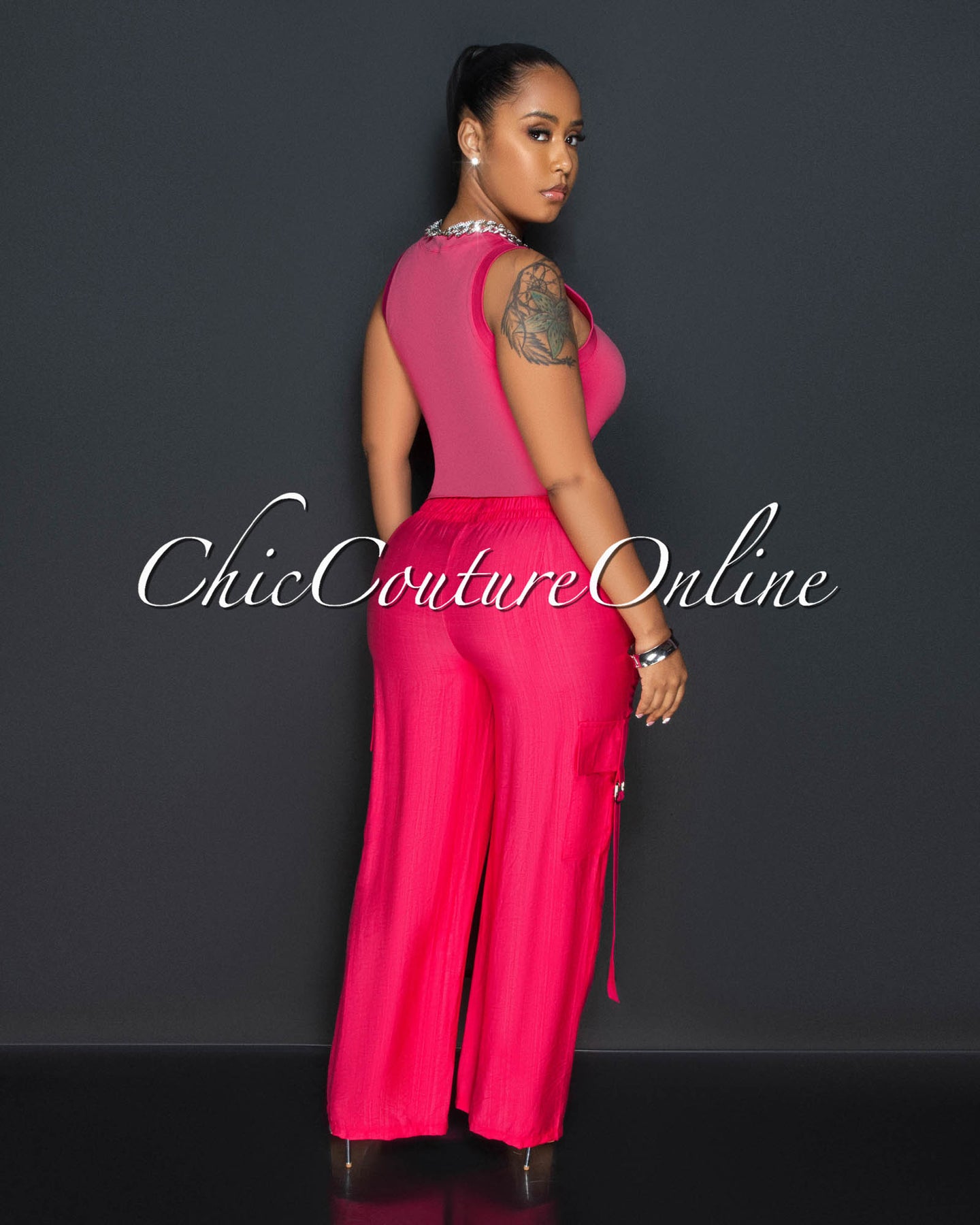 *Dogma Fuchsia Wide Cargo Pants