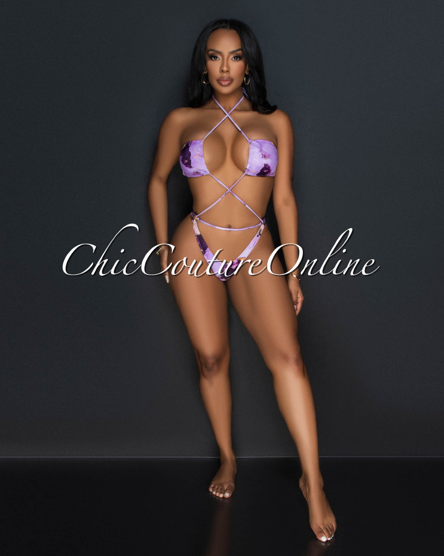 *Liliane Lilac Print One Piece Multi-Way Swimsuit Set