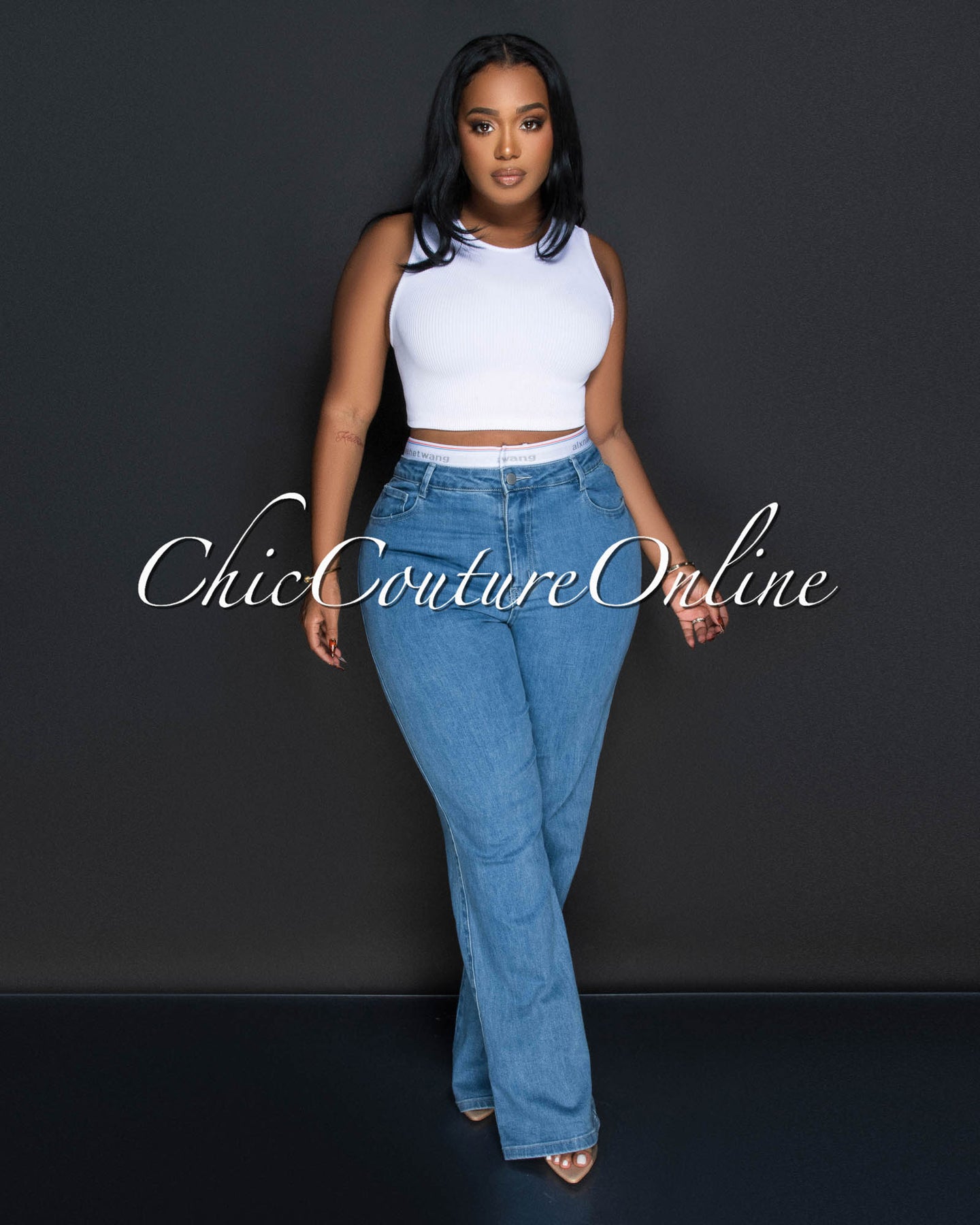 Franky Medium Denim Wide Legs Jeans