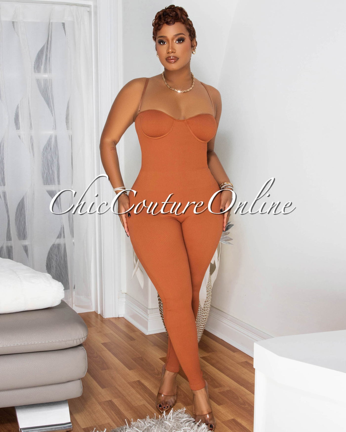 Leonie Sienna Ribbed BodyCon Jumpsuit