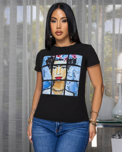 Zillah Black Headshot Graphic T-Shirt