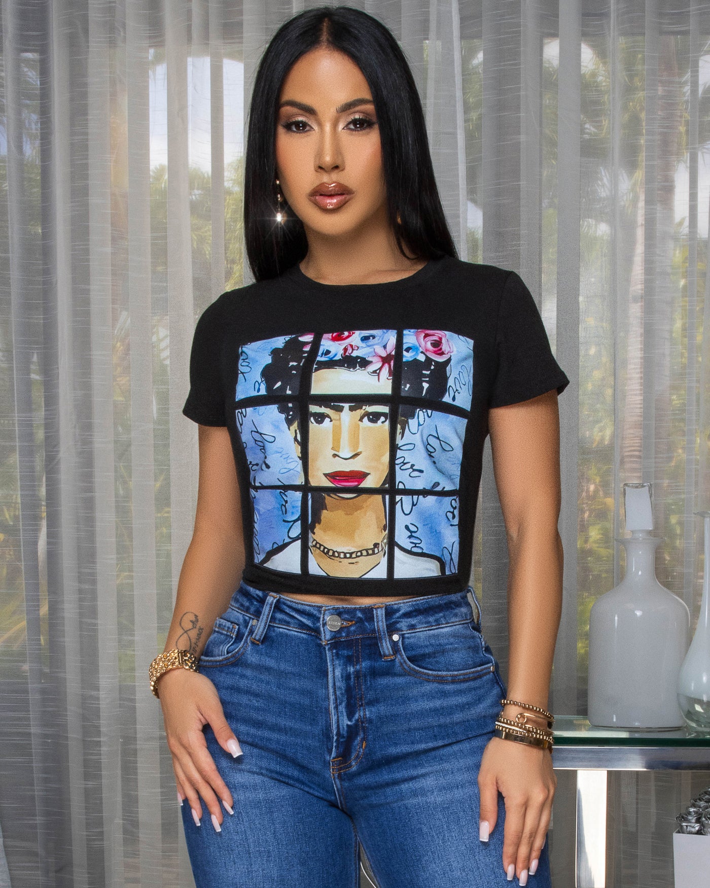 Zillah Black Headshot Graphic T-Shirt