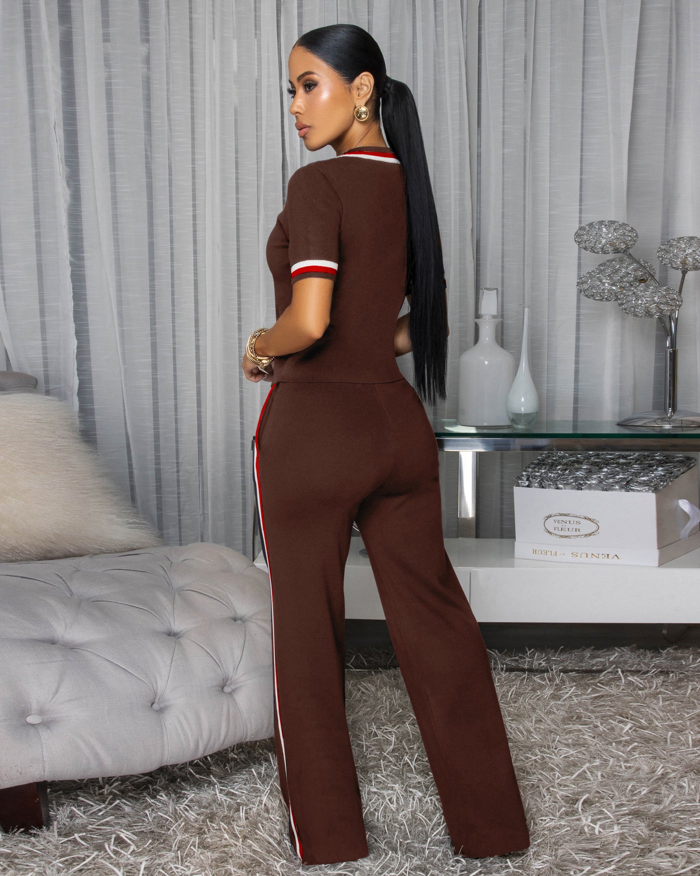 Jameson Brown Stripes ULTRA-LUXE Knit Pants Set (9/2025)