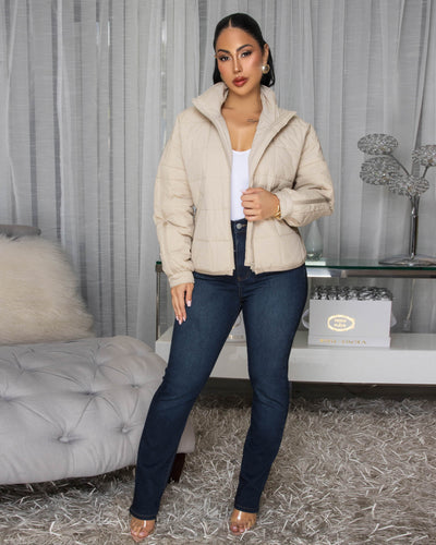 Zelina Cream Puffy Jacket
