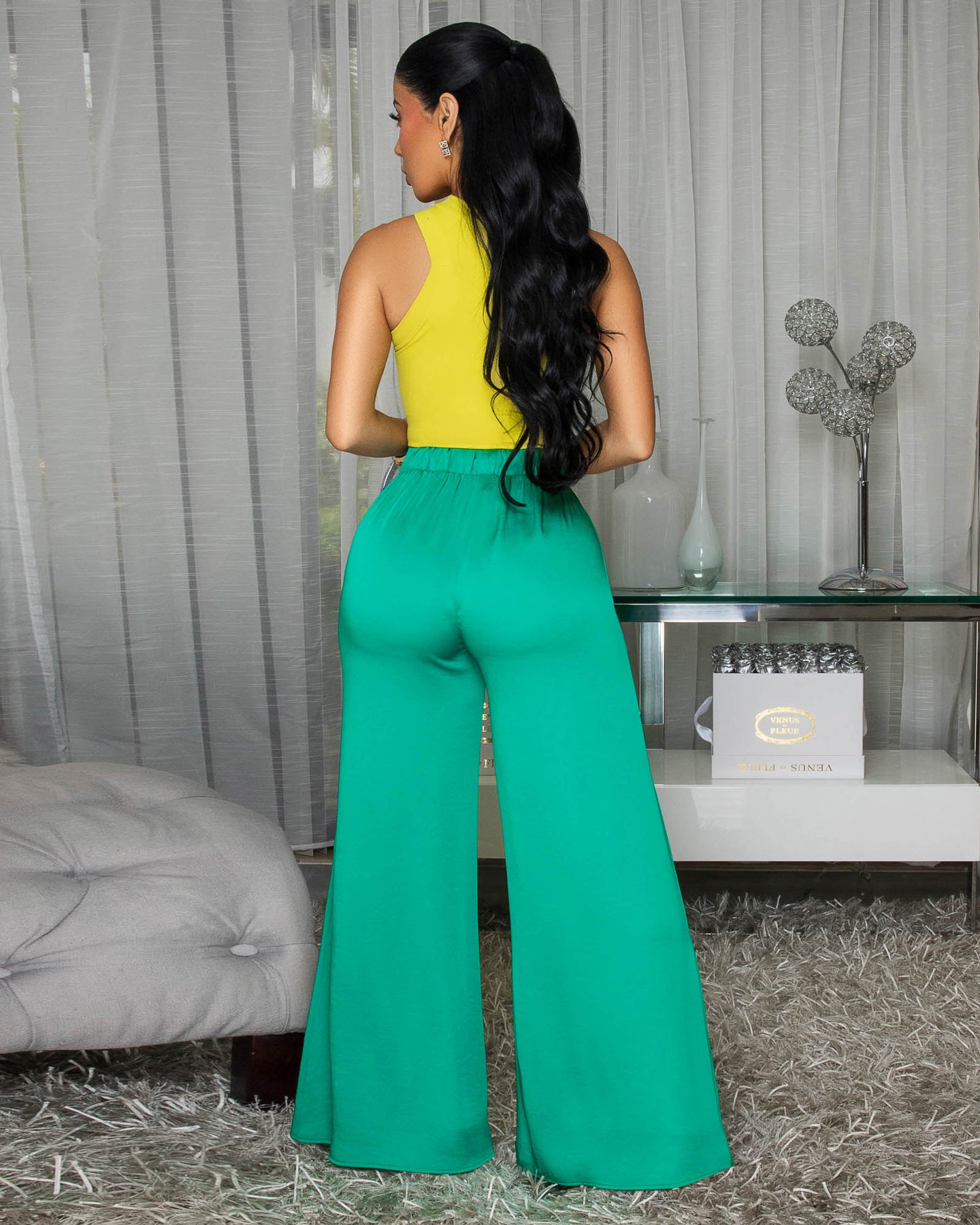 Zariah Yellow Racer Fitted Top