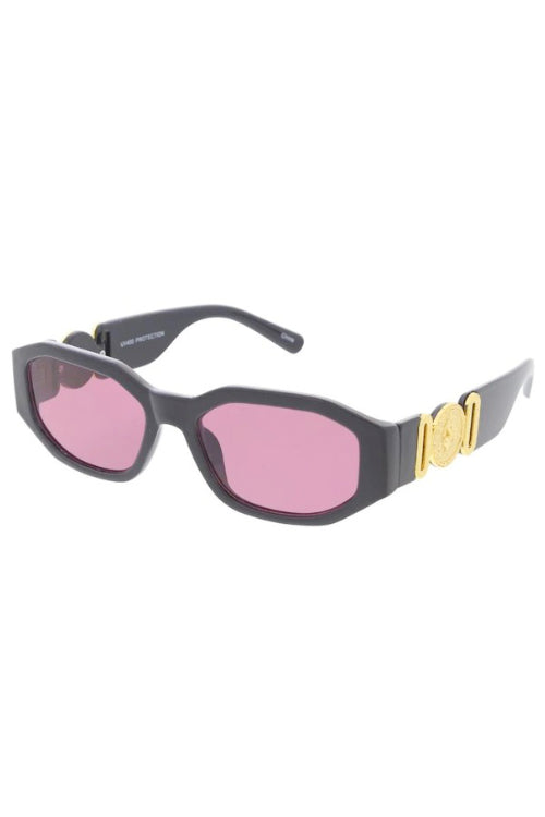 Tyra Pink Lens Chunky Retro Sunglasses