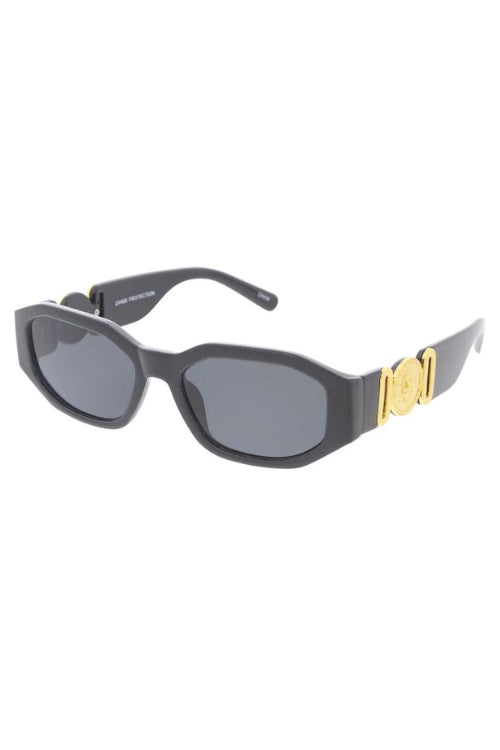 Tyra Black Chunky Retro Sunglasses