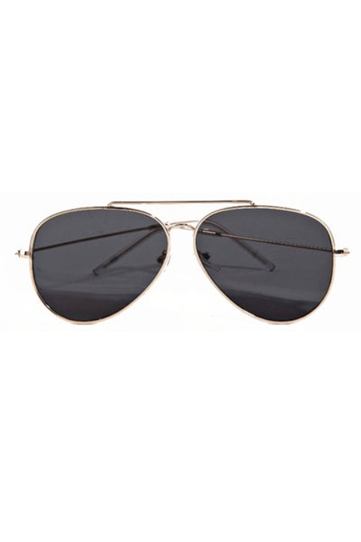 Jerome Gold Frame Black Lens Aviator Sunglasses
