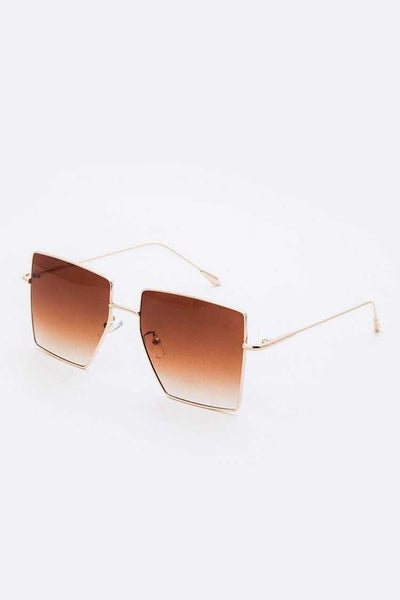 Jaxyn Brown Gradient Square Lens Iconic Sunglasses