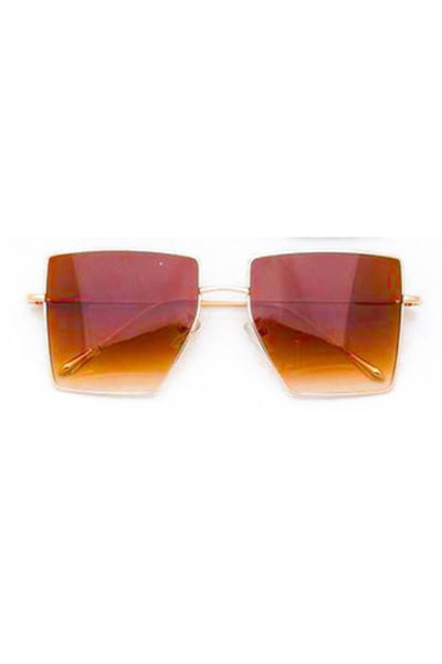 Jaxyn Brown Gradient Square Lens Iconic Sunglasses